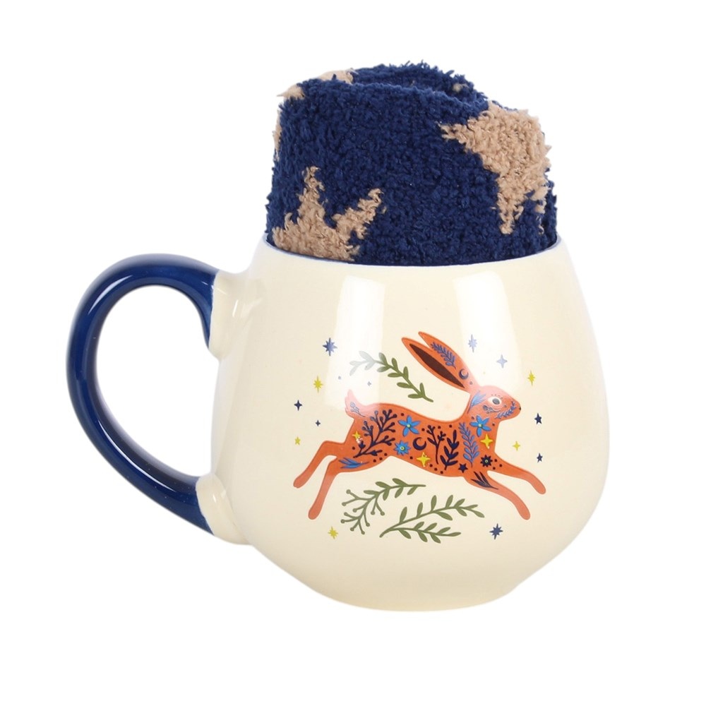 Something Different - Leaping Hare Beker & Sokken Set - Multicolours